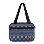 Valentine's Day Knitted Pattern Print Double Strap Bible Bag