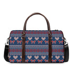 Valentine's Day Knitted Pattern Print Duffle Bag