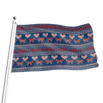 Valentine's Day Knitted Pattern Print Flag