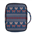 Valentine's Day Knitted Pattern Print Front Pocket Bible Bag