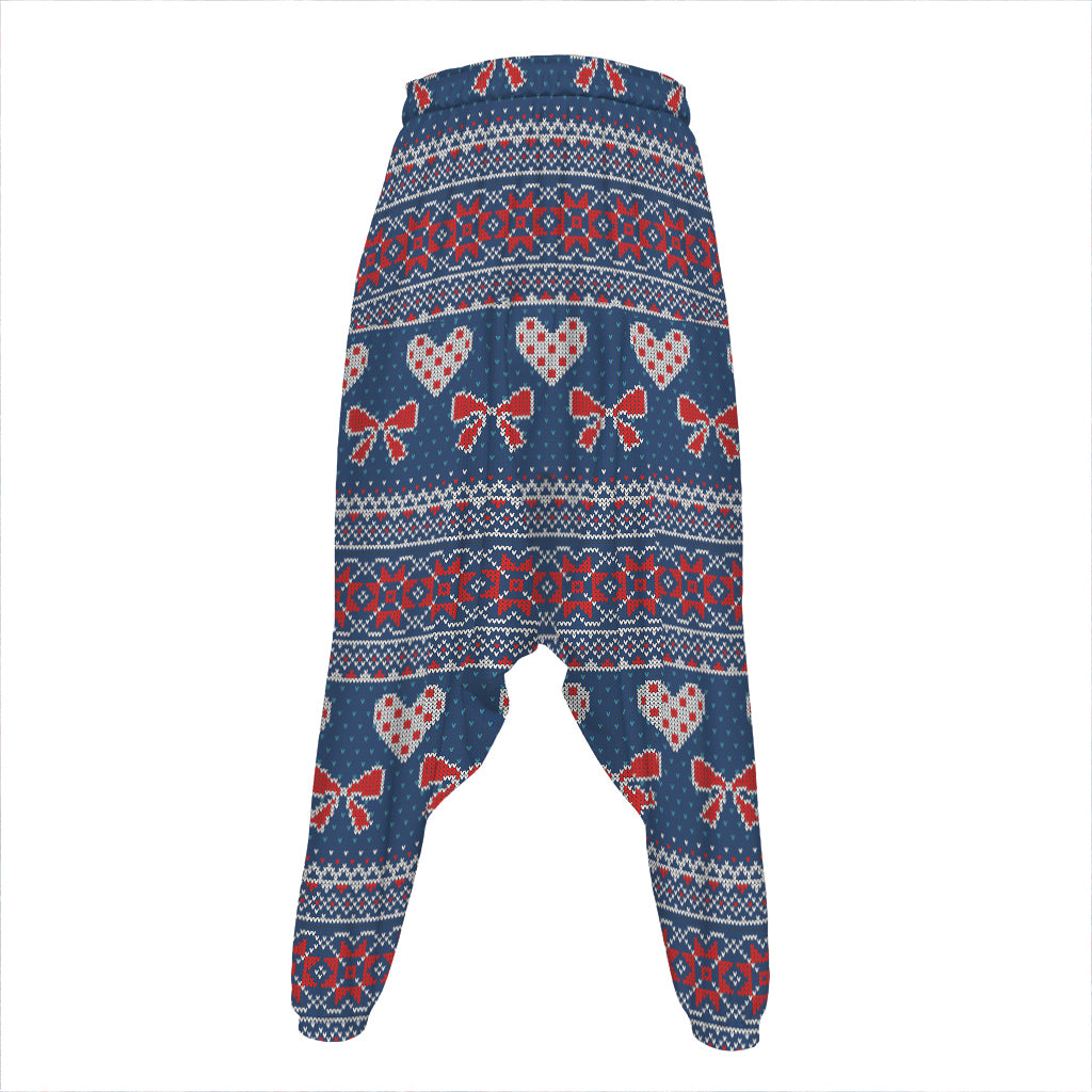 Valentine's Day Knitted Pattern Print Hammer Pants