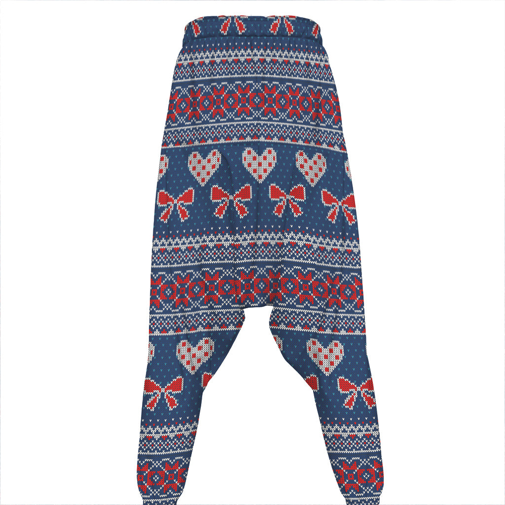 Valentine's Day Knitted Pattern Print Hammer Pants