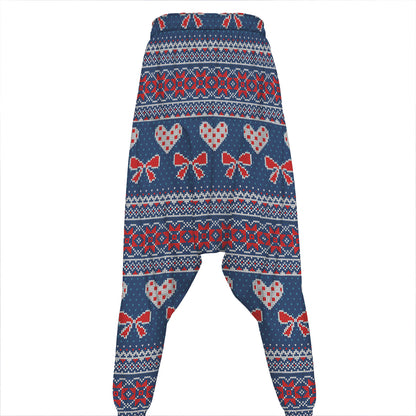 Valentine's Day Knitted Pattern Print Hammer Pants