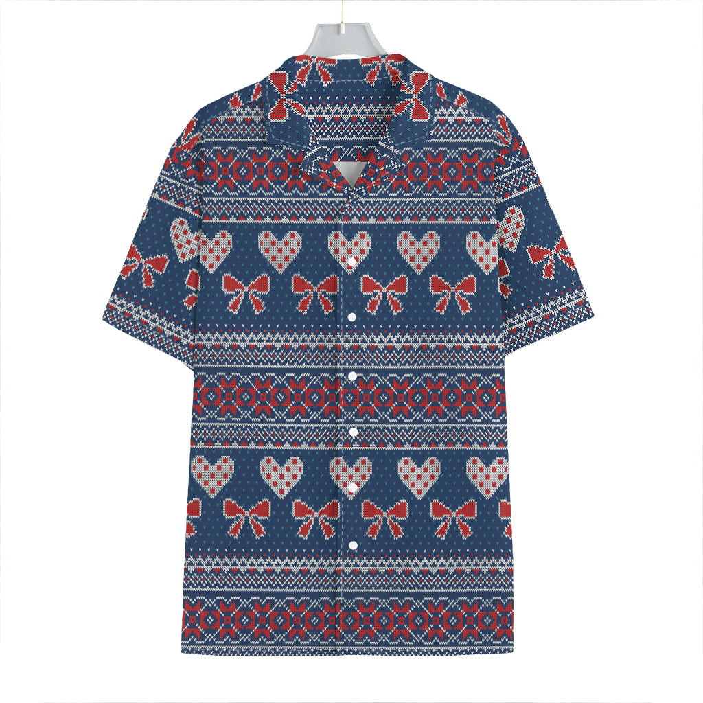 Valentine's Day Knitted Pattern Print Hawaiian Shirt