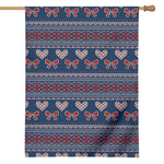 Valentine's Day Knitted Pattern Print House Flag