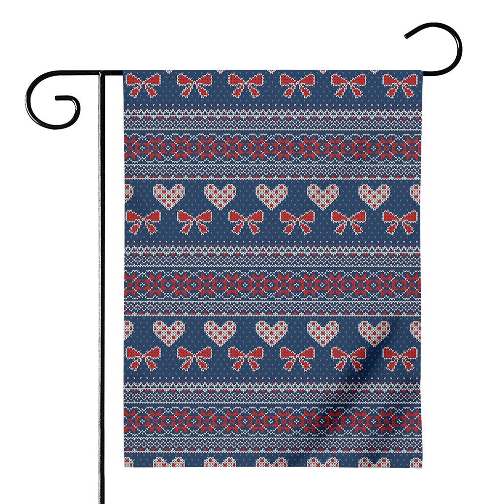Valentine's Day Knitted Pattern Print House Flag