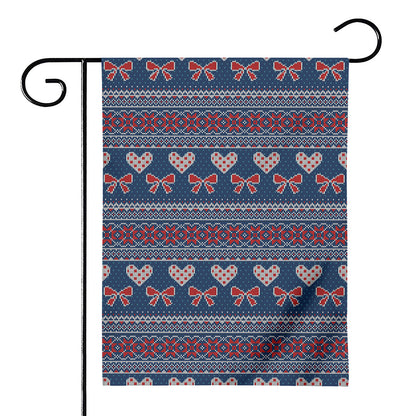 Valentine's Day Knitted Pattern Print House Flag