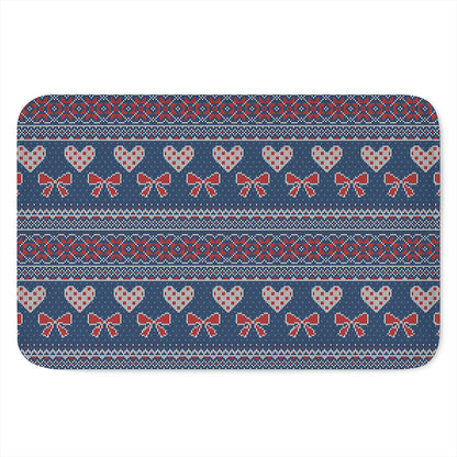 Valentine's Day Knitted Pattern Print Indoor Door Mat