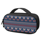 Valentine's Day Knitted Pattern Print Insulin Cooler Travel Case