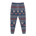 Valentine's Day Knitted Pattern Print Jogger Pants
