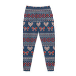 Valentine's Day Knitted Pattern Print Jogger Pants
