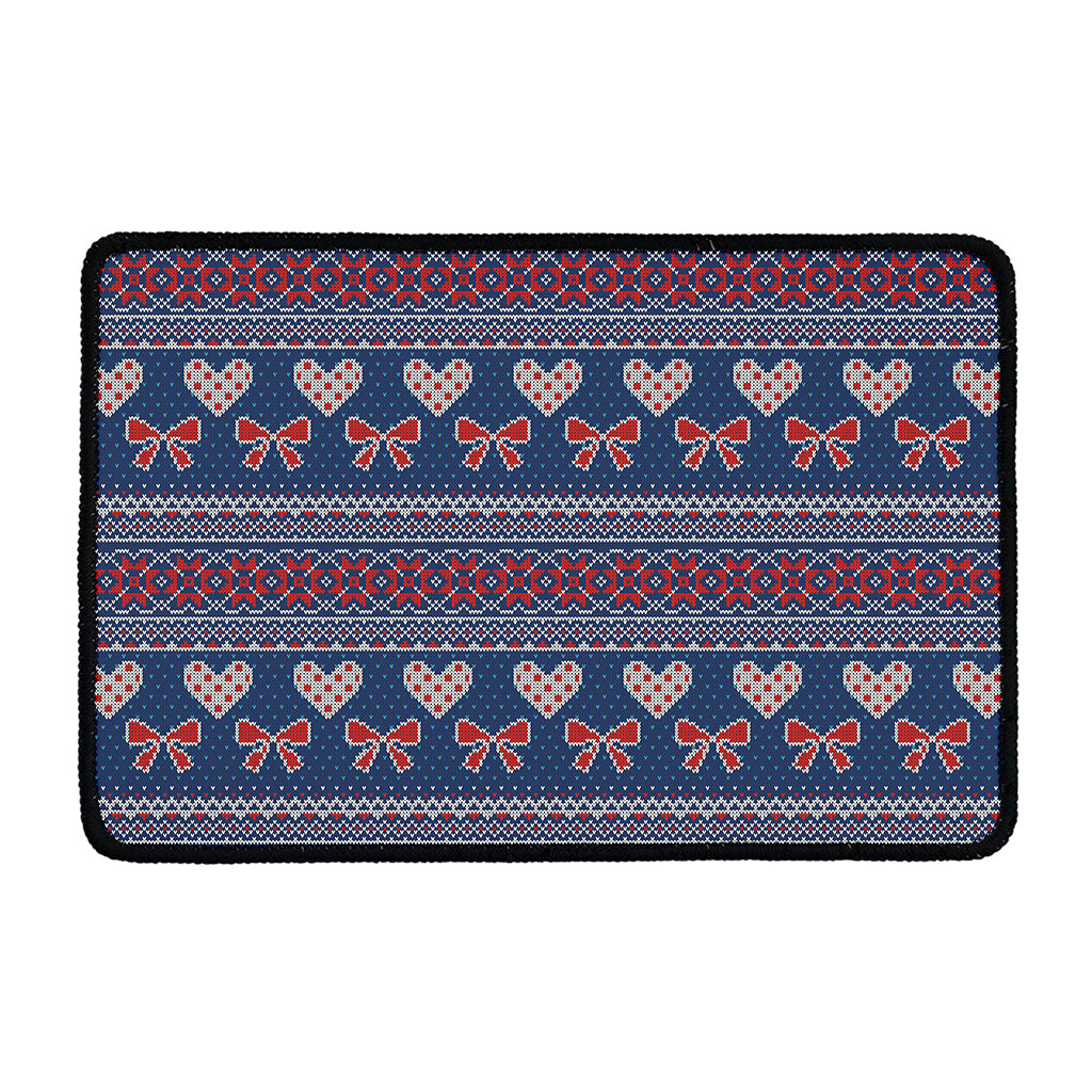 Valentine's Day Knitted Pattern Print Kitchen Mat