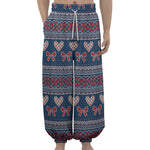 Valentine's Day Knitted Pattern Print Lantern Pants
