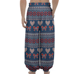 Valentine's Day Knitted Pattern Print Lantern Pants