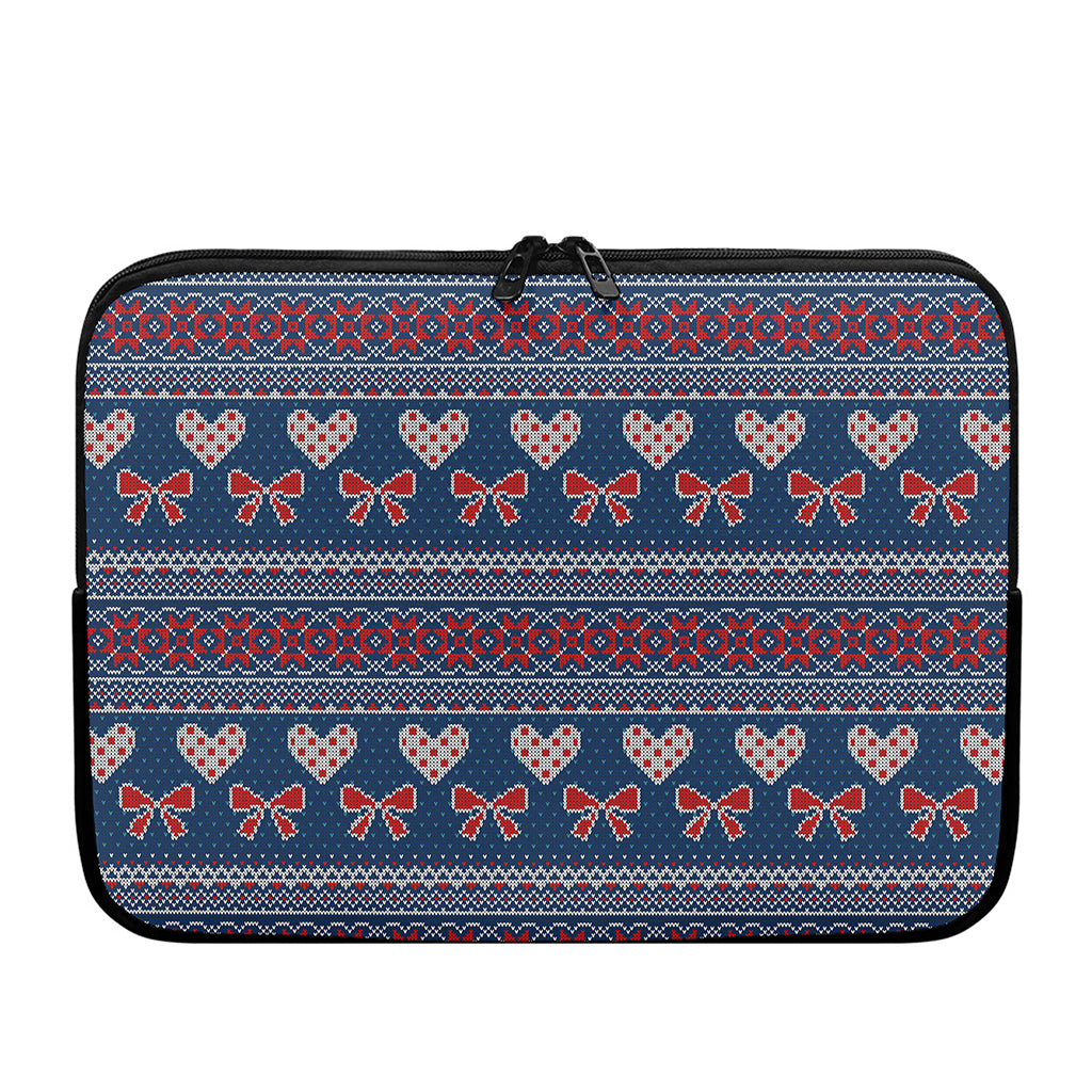 Valentine's Day Knitted Pattern Print Laptop Sleeve