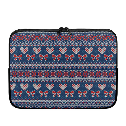 Valentine's Day Knitted Pattern Print Laptop Sleeve