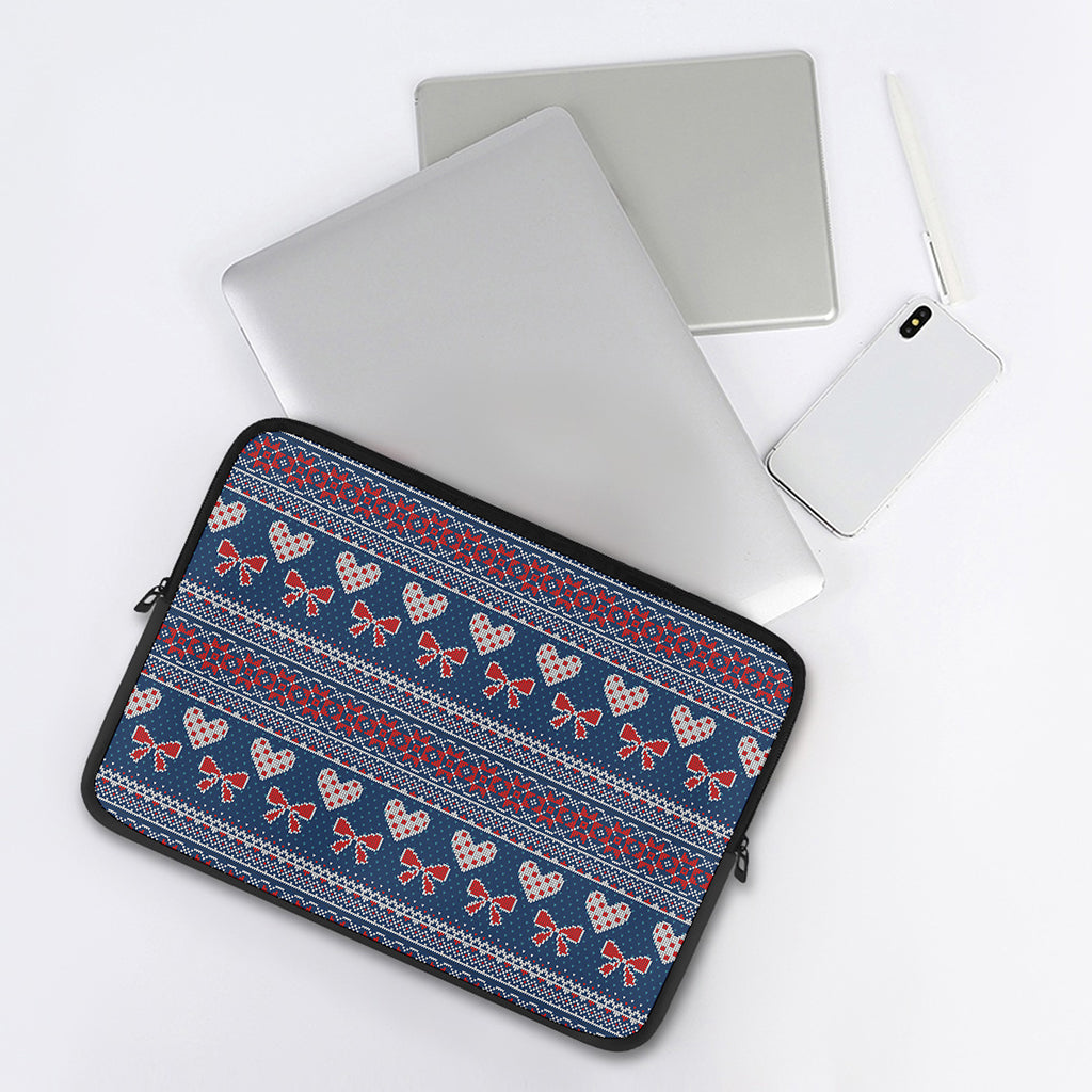 Valentine's Day Knitted Pattern Print Laptop Sleeve