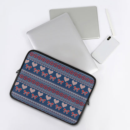 Valentine's Day Knitted Pattern Print Laptop Sleeve