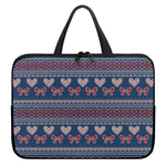 Valentine's Day Knitted Pattern Print Laptop Sleeve With Handle