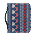 Valentine's Day Knitted Pattern Print Leather Bible Cover