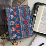 Valentine's Day Knitted Pattern Print Leather Bible Cover