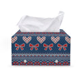 Valentine's Day Knitted Pattern Print Leather Tissue Box Cover