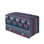 Valentine's Day Knitted Pattern Print Leather Tissue Box Cover