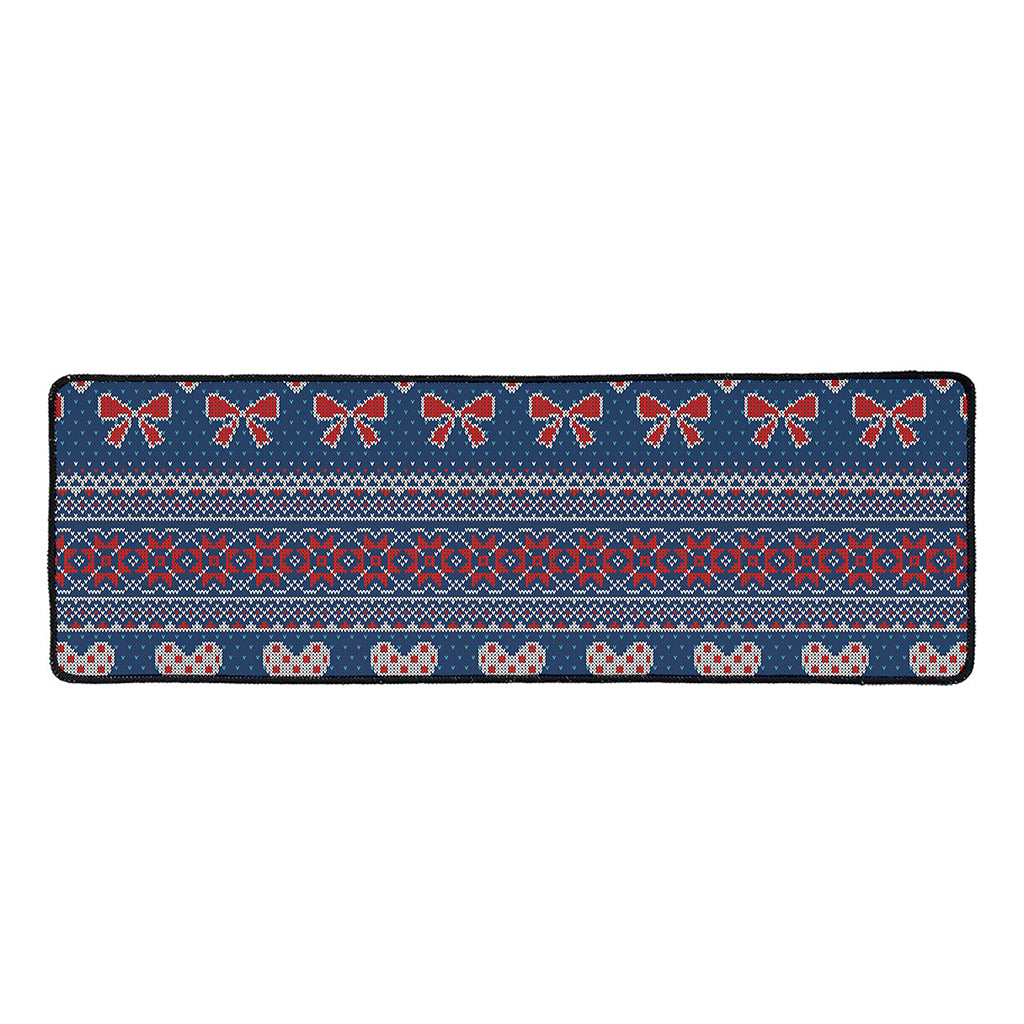 Valentine's Day Knitted Pattern Print Long Kitchen Mat