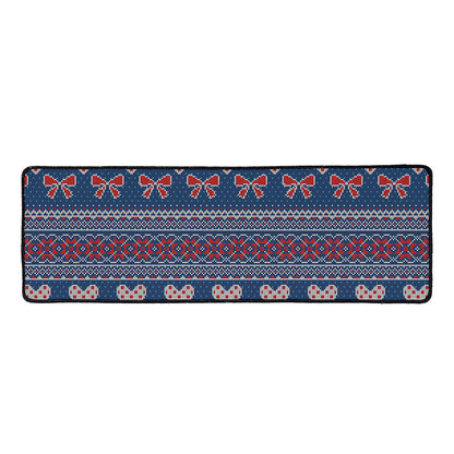 Valentine's Day Knitted Pattern Print Long Kitchen Mat