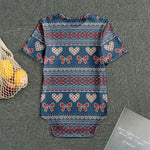 Valentine's Day Knitted Pattern Print Men's Bodysuit