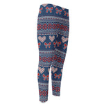 Valentine's Day Knitted Pattern Print Men's Compression Pants