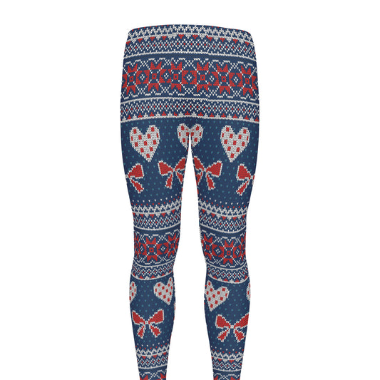 Valentine's Day Knitted Pattern Print Men's leggings