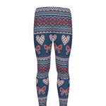 Valentine's Day Knitted Pattern Print Men's leggings