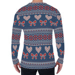 Valentine's Day Knitted Pattern Print Men's Long Sleeve T-Shirt