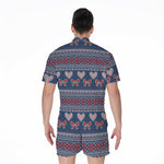 Valentine's Day Knitted Pattern Print Men's Rompers