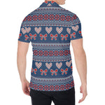 Valentine's Day Knitted Pattern Print Men's Shirt