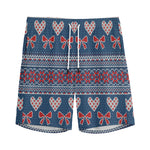 Valentine's Day Knitted Pattern Print Men's Sports Shorts