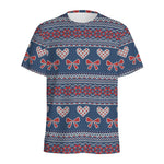 Valentine's Day Knitted Pattern Print Men's Sports T-Shirt