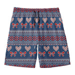 Valentine's Day Knitted Pattern Print Men's Swim Trunks