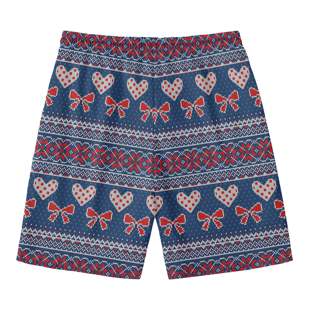 Valentine's Day Knitted Pattern Print Men's Swim Trunks