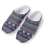 Valentine's Day Knitted Pattern Print Mesh Casual Shoes