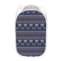 Valentine's Day Knitted Pattern Print Mesh Laundry Hamper