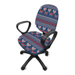 Valentine's Day Knitted Pattern Print Office Chair Cover