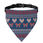 Valentine's Day Knitted Pattern Print Over The Collar Dog Bandana