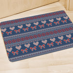 Valentine's Day Knitted Pattern Print Polyester Doormat