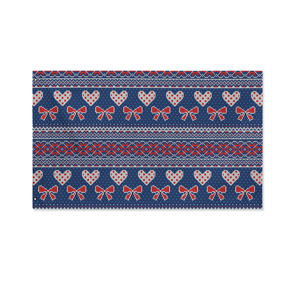 Valentine's Day Knitted Pattern Print Polyester Flag