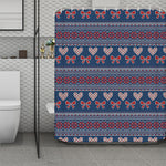 Valentine's Day Knitted Pattern Print Polyester Shower Curtain