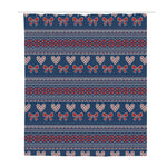 Valentine's Day Knitted Pattern Print Polyester Shower Curtain