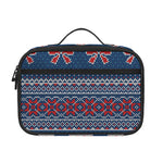 Valentine's Day Knitted Pattern Print Portable Lunch Bag