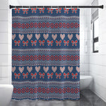 Valentine's Day Knitted Pattern Print Premium Shower Curtain